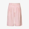 Vivian Striped High-rise Woven Shorts -Whistles Shop R04186469 PINKPINSTRIPE M