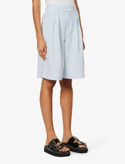 Vivian Striped Woven Shorts -Whistles Shop R04186470 BLUEPINSTRIPE ALT02