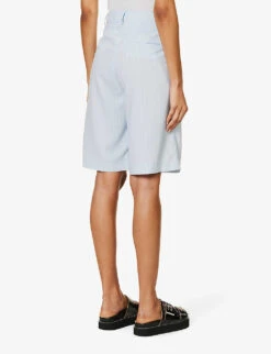 Vivian Striped Woven Shorts -Whistles Shop R04186470 BLUEPINSTRIPE ALT03