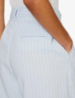 Vivian Striped Woven Shorts -Whistles Shop R04186470 BLUEPINSTRIPE ALT04