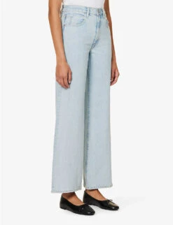 Grace Contrast-stitch Wide-leg Mid-rise Jeans -Whistles Shop R04186796 HIGHANDDRY ALT02