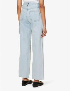 Grace Contrast-stitch Wide-leg Mid-rise Jeans -Whistles Shop R04186796 HIGHANDDRY ALT03