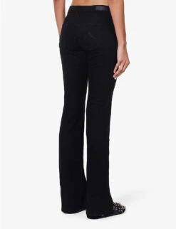 The Legging Flared-leg Low-rise Denim-blend Jeans -Whistles Shop R04186805 BLACKRAVEN ALT03