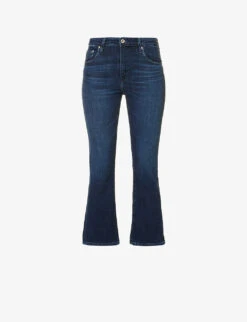Jodi Crop Flared-leg High-rise Cotton-blend Jeans