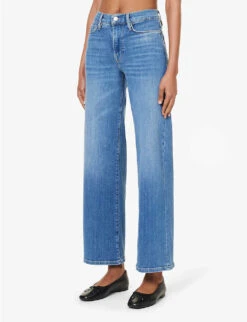 FRAME Le Palazzo Wide-leg Slim-fit Stretch-denim Jeans -Whistles Shop R04187456 DRIZZLE ALT02