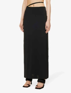 BEC + BRIDGE Zadie Tie-waist Stretch-woven Maxi Skirt -Whistles Shop R04188954 BLACK ALT02