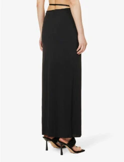 BEC + BRIDGE Zadie Tie-waist Stretch-woven Maxi Skirt -Whistles Shop R04188954 BLACK ALT03