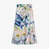 Ted Baker Salleey Floral-print Woven Midi Skirt 2 Ted Baker Salleey Floral-print Woven Midi Skirt -Whistles Shop R04189315 WHITE M