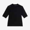 Ted Baker Kahlen Crew-neck Short-sleeve Knitted T-shirt 1 Ted Baker Kahlen Crew-neck Short-sleeve Knitted T-shirt -Whistles Shop R04189322 BLACK M