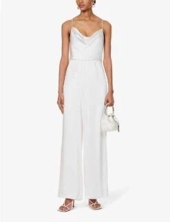 Sleeveless Cowl-neck Woven Jumpsuit -Whistles Shop R04189843 WHITE ALT01