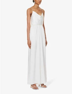 Sleeveless Cowl-neck Woven Jumpsuit -Whistles Shop R04189843 WHITE ALT02