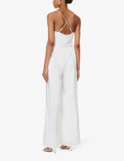 Sleeveless Cowl-neck Woven Jumpsuit -Whistles Shop R04189843 WHITE ALT03