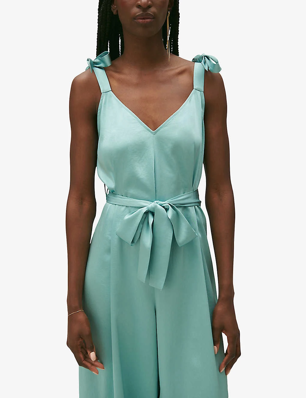 CLAUDIE PIERLOT Jizzie V-neck Satin Jumpsuit 7 CLAUDIE PIERLOT Jizzie V-neck Satin Jumpsuit - Image 5