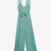CLAUDIE PIERLOT Jizzie V-neck Satin Jumpsuit -Whistles Shop R04189875 VERTS M