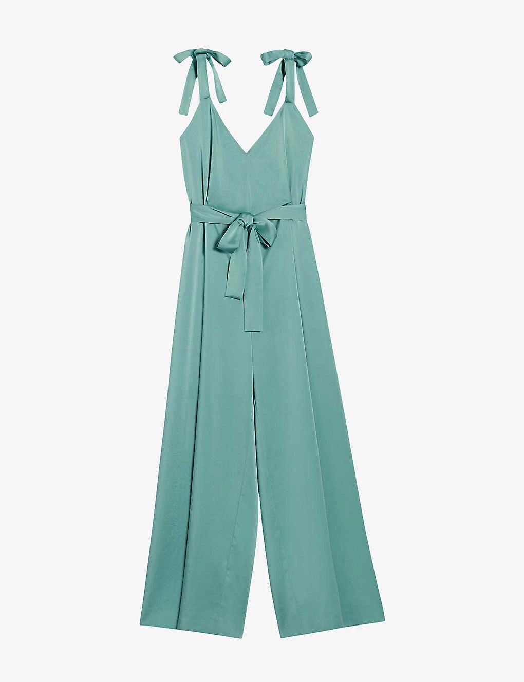 CLAUDIE PIERLOT Jizzie V-neck Satin Jumpsuit 3 CLAUDIE PIERLOT Jizzie V-neck Satin Jumpsuit