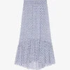 Maje Jachelona Monogram-print Ruffle-trim Woven Midi Skirt 2 Maje Jachelona Monogram-print Ruffle-trim Woven Midi Skirt -Whistles Shop R04190314 IMPRIME M