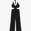 Maje Piblanca Cut-out Wide-leg Woven Jumpsuit -Whistles Shop R04190350 NOIRGRIS M