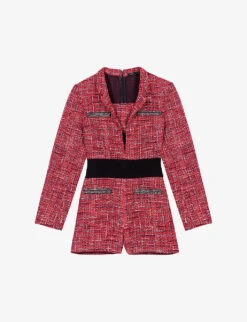 Maje Italeta Removable-bra Tweed Playsuit