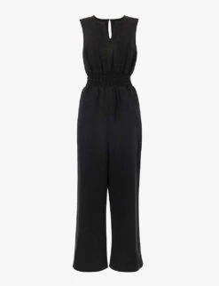 Whistles Danny Shirred-waist Sleeveless Linen Jumpsuit