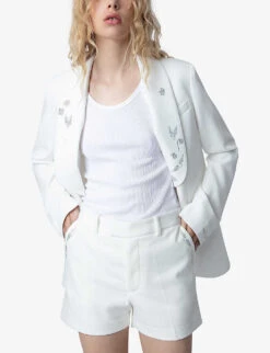 Zadig & Voltaire Please Crystal-embellished Stretch-woven Shorts -Whistles Shop R04191940 JUDO ALT02