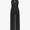 Sophia Twisted-neckline Wide-leg Crepe Jumpsuit -Whistles Shop R04191967 BLACK M