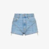Mugler Crystal-embellished Mid-rise Stretch-denim Shorts