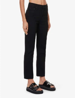 MOTHER Tomcat Brand-patch Straight-leg Mid-rise Cotton-blend Jeans -Whistles Shop R04193820 LASTINGIMPRESSION ALT02