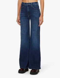 MOTHER The Hustler Wide-leg High-rise Cotton-blend Jeans -Whistles Shop R04193824 HEIRLOOM ALT02