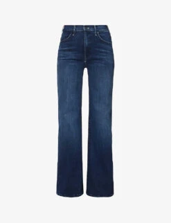 MOTHER The Hustler Wide-leg High-rise Cotton-blend Jeans