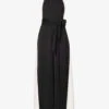 ME AND EM Halterneck Wide-leg Recycled-polyester Jumpsuit -Whistles Shop R04194852 BLACKCREAM M
