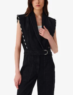 IRO Bilae Sleeveless Denim Jumpsuit -Whistles Shop R04196530 BLA01 ALT02