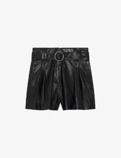 IRO Paoli Belted Leather Shorts