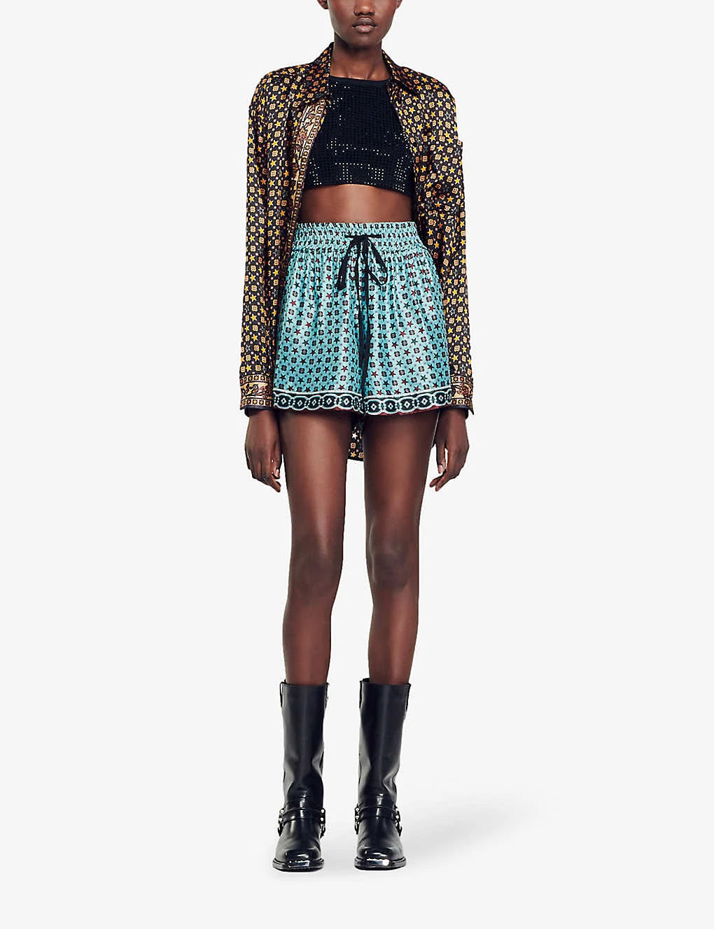 Sandro Louxor Graphic-print Woven Shorts 4 Sandro Louxor Graphic-print Woven Shorts - Image 2