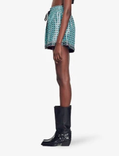 Sandro Louxor Graphic-print Woven Shorts 9 Sandro Louxor Graphic-print Woven Shorts -Whistles Shop R04197507 BRUNS ALT02