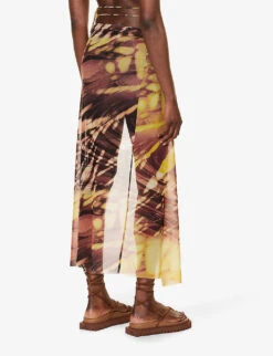 Jaded London Aphrodite Abstract-print Stretch-woven Midi Skirt -Whistles Shop R04197634 PRINT ALT03