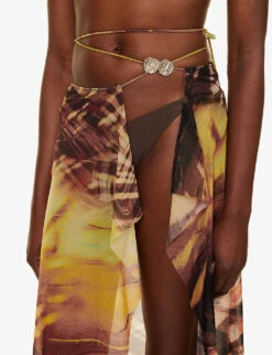 Jaded London Aphrodite Abstract-print Stretch-woven Midi Skirt -Whistles Shop R04197634 PRINT ALT04