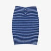 Stripe-pattern Crinkle-texture Stretch-woven Mini Skirt -Whistles Shop R04198509 NAVYWHITE M