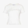 Blumarine Logo Rhinestone-embellished Stretch-cotton T-shirt -Whistles Shop R04199733 BIANCONATURALE M