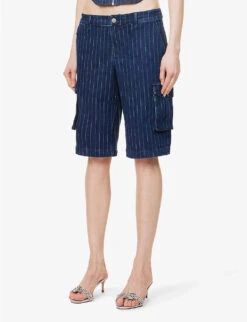 Dune Pinstripe Stretch-cotton Blend Shorts -Whistles Shop R04199779 VARSITYPINSTRIPE ALT02