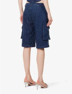 Dune Pinstripe Stretch-cotton Blend Shorts -Whistles Shop R04199779 VARSITYPINSTRIPE ALT03