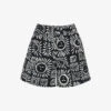 Whistles Sunman Graphic-print Elasticated-band Linen Cotton-blend Shorts -Whistles Shop R04200353 MONOCHROME M