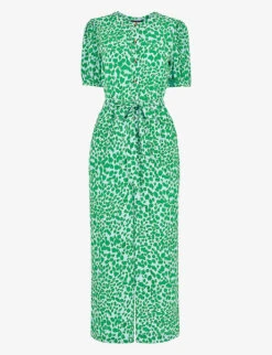 Whistles Smooth Leopard-print Puff-sleeve Woven Jumpsuit