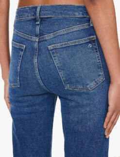 Rag & Bone Harlow Straight-leg Mid-rise Stretch-denim Jeans -Whistles Shop R04201898 MARINE ALT05
