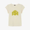Soeur Valentina Brand-print Organic-cotton And Linen-blend T-shirt -Whistles Shop R04202518 CREAM M