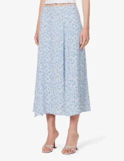 Zoe Floral-print Regular-fit Woven-blend Midi Skirt -Whistles Shop R04203332 BROOKE ALT02