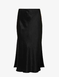 Vince Regular-fit Flared-hem Woven Midi Skirt