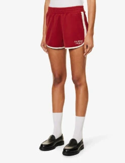 Piped-edge Logo-embroidered Track Shorts -Whistles Shop R04205001 RUBY ALT02