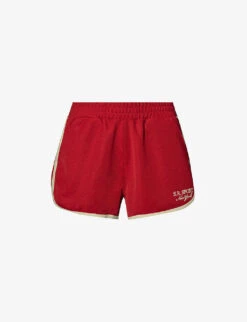 Piped-edge Logo-embroidered Track Shorts