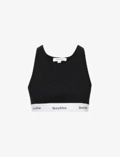 Serif Logo-underband Stretch-cotton Bralette
