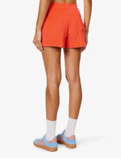 Logo-embroidered Mid-rise Cotton-terry Shorts -Whistles Shop R04205037 CERISE ALT03